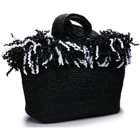 Spiral  Tote (Happy Tote). Black with Black and White