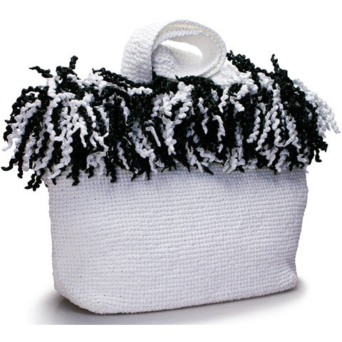 Spiral Tote (Happy Tote). White with Black and White