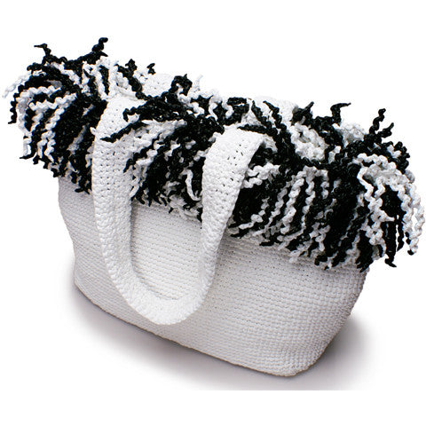 Spiral Tote (Happy Tote). White with Black and White
