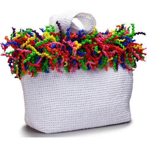Spiral Tote (Happy Tote). White with Multi-Colors